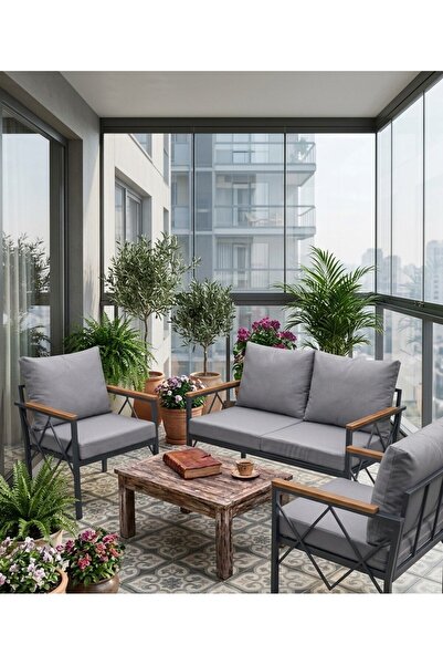 VELORAY MOBİLYA Bahçe Balkon minder kılıfı kırlent hediyeli