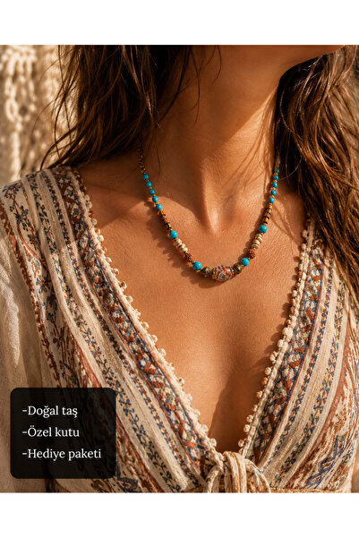 HER ŞEY NOTA www.herseynota.com Bohemian Isolde Natural Stone Look Turquoise ...