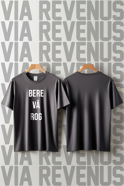 Vordevia Bere Vă Rog Printed Wide Fit 100% Cotton Tshirt