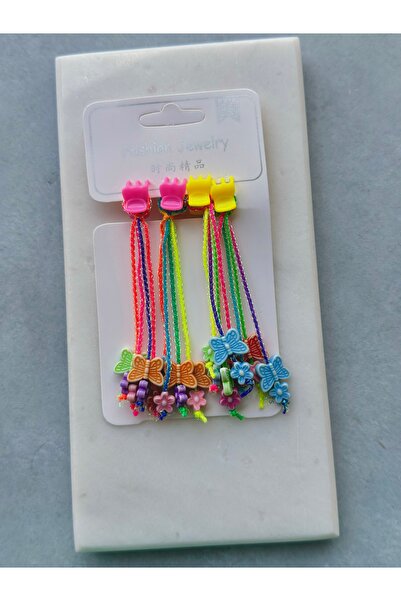 Toka Kutum Kids Store Kelebek Sallantılı Renkli Mandal Toka 4’lü