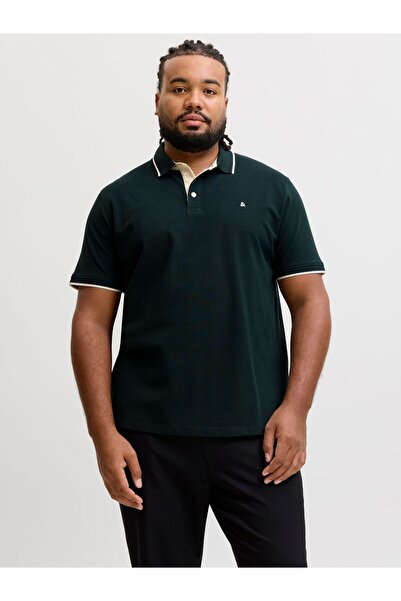 Jack & Jones Plus Poloshirt Plus Size Einfarbig Poloshirt