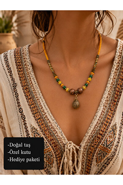 HER ŞEY NOTA www.herseynota.com Bohemian Solara Mireya Natural Bead Necklace ...