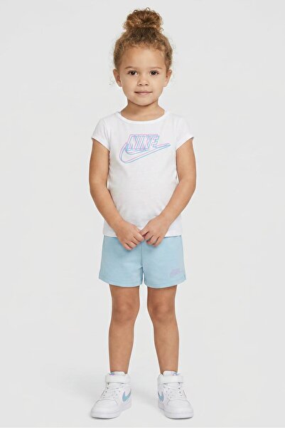 Nike Toddlers Girl 2 Pcs Graphic Print Top And Shorts Set, Multicolor