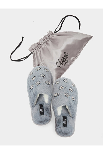 Styli Embellished Detail Padded Bedroom Slippers