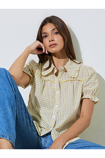 Styli Yellow Checkered Casual Shirt