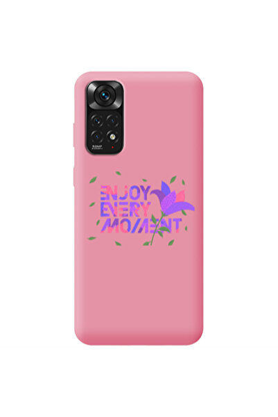 Other Xiaomi Redmi Note 11 4G Enjoy Every Moment Pink Colored Silicone TPU Θήκη