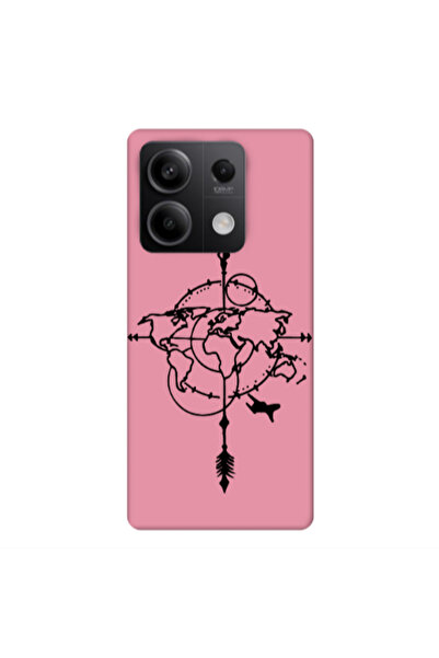 Other Xiaomi Redmi Note 13Pro 5G Old Map Pink Colored Silicone TPU Θήκη
