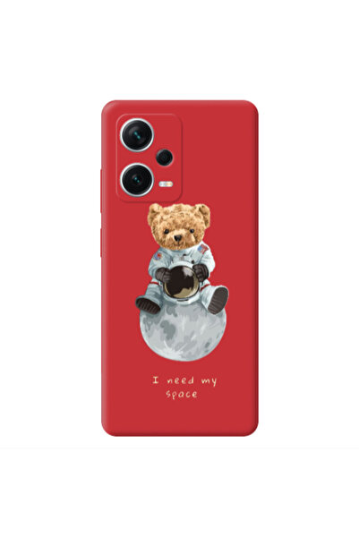 Other Xiaomi Poco X5 Bear in space Red Colored Silicone TPU Θήκη