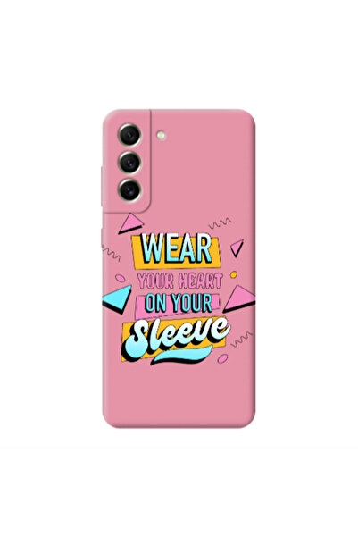 Other Samsung S21 Wear Your Heart Pink Colored Silicone TPU Θήκη