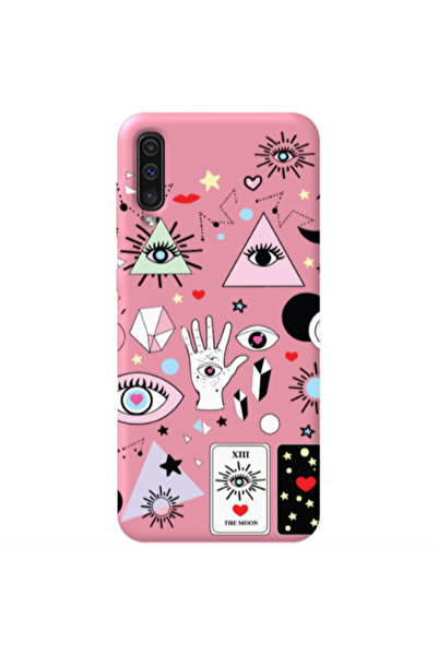 Other Samsung A70 Pyramid eyes Pink Colored Silicone TPU Θήκη