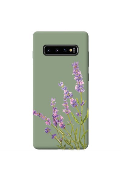 Other Samsung S10 Flowers 8 Light Green Colored Silicone TPU Θήκη