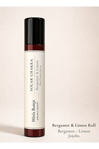 minia bahçe Solar Çakra Roll - 100% Natural Bergamot & Lemon Oil 10 ml