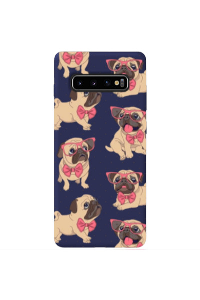 Other Samsung S10 Dog Spectacled Dark blue Colored Silicone TPU Θήκη