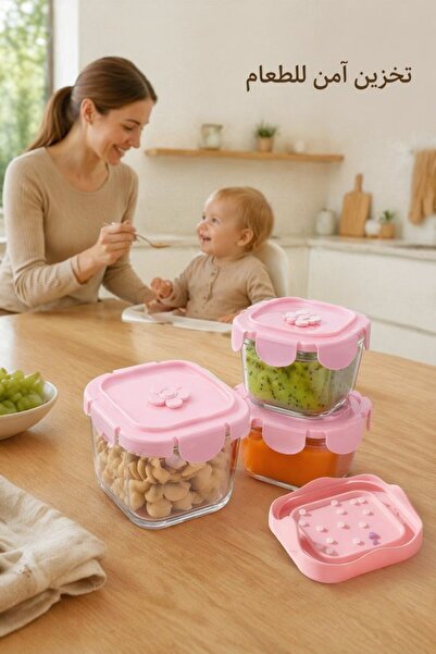 Generic 4 Glass Food Storage Containers Meal Prep Jars Airtight Leakproof Mic...
