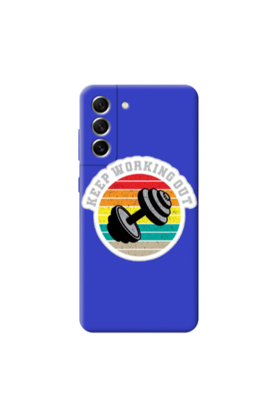 Other Samsung S21 Keep working out Blue Colored Silicone TPU Θήκη