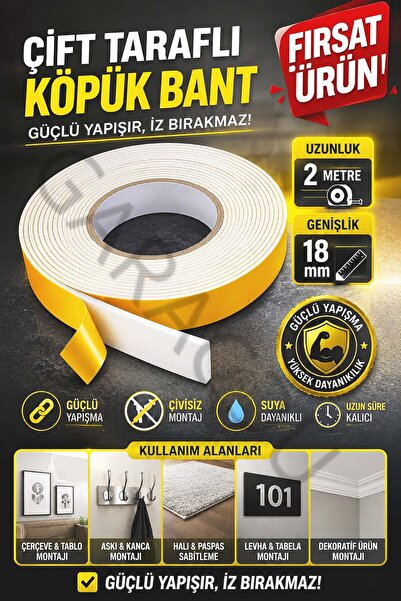 garaccu Çift Taraflı Köpük Bant Kuvvetli Yapışkanlı Tamir ve Sineklik Bandı