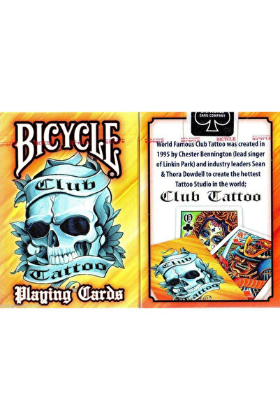 OEM Cărți de joc Bicycle Club Tattoo V2 portocalii 66x93 mm