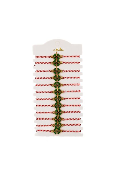 MC Micostore Martisor - Bratara cu snur textil, trifoi, set 12 buc