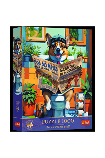 Trefl Puzzle 1000 piese Premium Plus - Corgi în baie (12140)