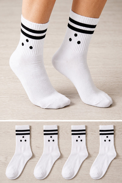 Ducks Socks Ženske pamučne bešavne čarape, 4 komada, duge čarape, studentske ...
