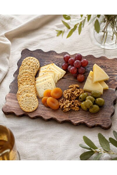 fam wood art Rectangular Daisy Natural Wood Cheese and Presentation Plate, Co...
