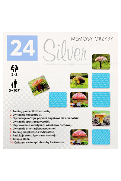 Silver Joc de memorie Memosy Grzyby, argintiu, 1 bucata