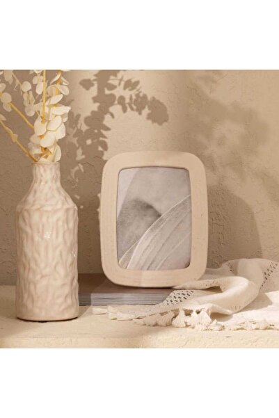 Evidea Deco Oval Köşeli Çerçeve - Bej - 22x17 cm