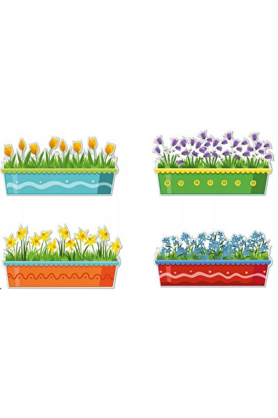OEM Decoratiuni pentru ferestre LearnHow Flori in ghivece, dublu fata, autoco...