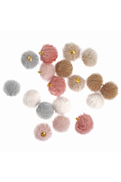 OEM Dalprint dpCraft, Set brelocuri pompon din blana sintetica – 18 bucati, M...
