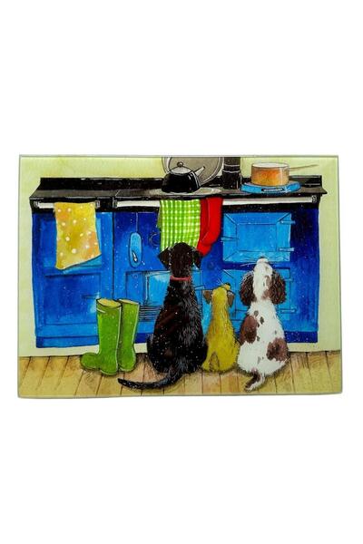 OEM Tocător decorativ din sticlă Caini pentru bucătărie 30x40 Alex Clark