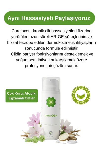 Careloxon Intensive Moisturizing Skin Care Cream for Atopic, Dry and Eczema-Prone Skin 100 ml 3 Pcs