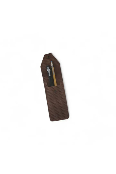 Hedea Leather Pen Holder Brown Textured