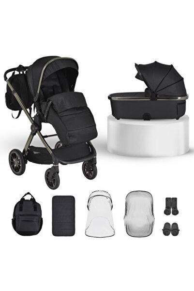 Cangaroo Cărucior 2in1 I Click Black, Aluminiu, One Touch, Scaun Reversibil, ...