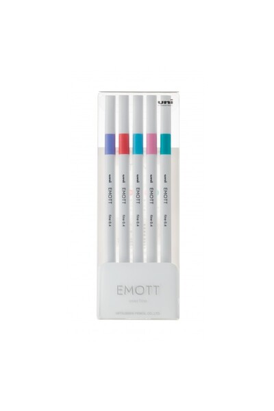MC Micostore Fineliner UNI EMOTT PEM-SY, 0.4mm, NO.5, set 5 culori pastel