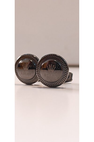 Mnarat Alfanar Men's Silver Round Cufflinks with Stylish Oceanic Pattern – Cl...