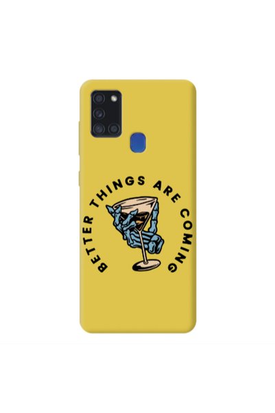 Other Samsung A21S Better Things Are Coming Yellow Colored Silicone TPU Θήκη
