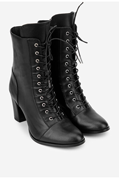 Dasha Botine dama negre din piele naturala