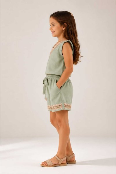FERA Children's Top and Bottom Set Flam Cotton Linen Daily Wear