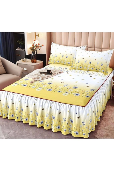 Truva Home Λινό Φινέτ Πουτσιόασα |   3 Τεμάχια με Εφαρμοστό Σεντόνι, Ελαστικά...