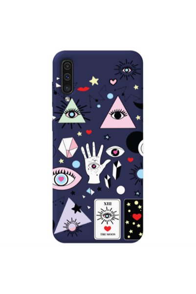 Other Samsung A70 Pyramid eyes Dark blue Colored Silicone TPU Θήκη