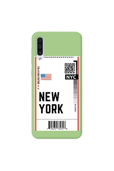 Other Samsung A50 New York NYC Light Green Colored Silicone TPU Θήκη