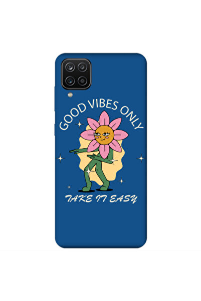 Other Samsung A12 Good Vibes Only Blue Colored Silicone TPU Θήκη
