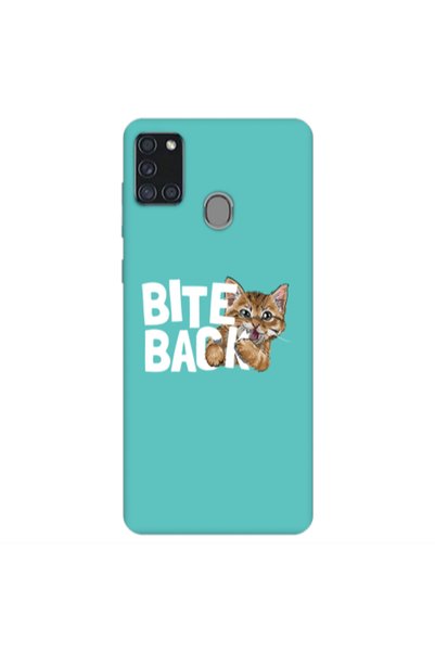 Other Samsung A21S bitte back cat Turquoise Colored Silicone TPU Θήκη