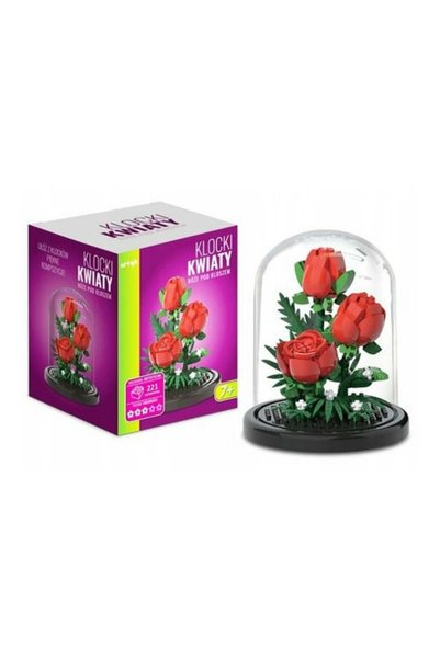 OEM Set de constructie, 221 elemente, flori roz sub clopot, dimensiuni 8,6x10...