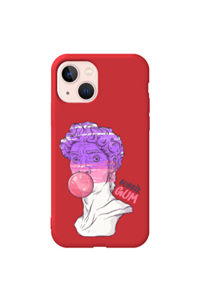 Other Apple iPhone 13 Pin Bubble Red Colored Silicone TPU Θήκη