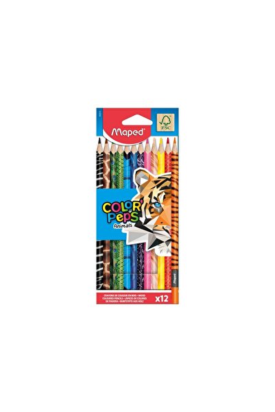 Maped Creioane colorate, 12 buc/set, Animals