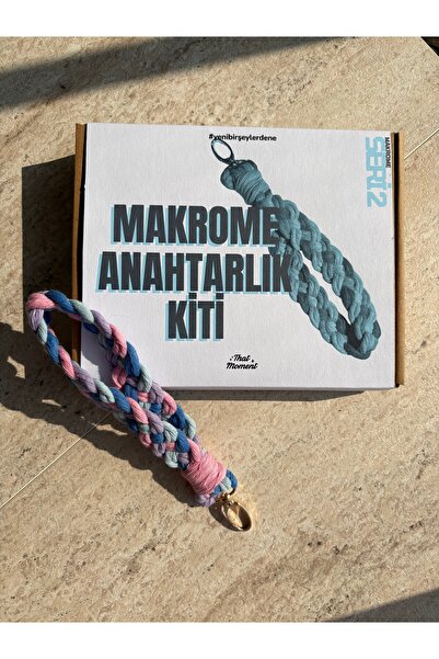 Makrome Anahtarlık Yapım Kiti, Tüm Malzemeleri Hazır Hobi Seti, Hobi Kiti, Yeni Başlayanlar İçin