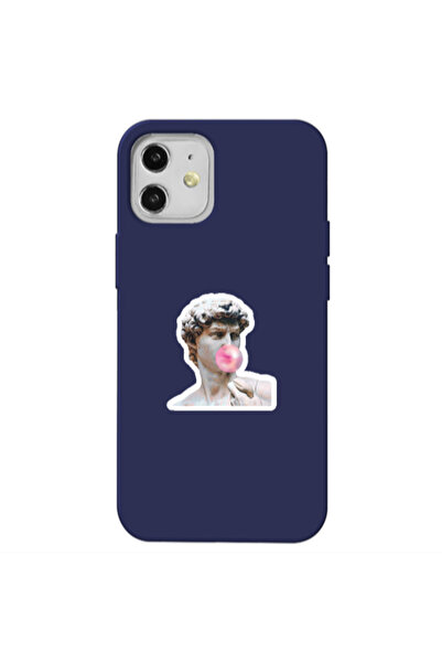 Other Apple iPhone 12 Bubble Dark blue Colored Silicone TPU Θήκη
