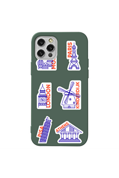 Other Apple iPhone 12 Pro Pisa Athens Dark Green Colored Silicone TPU Θήκη