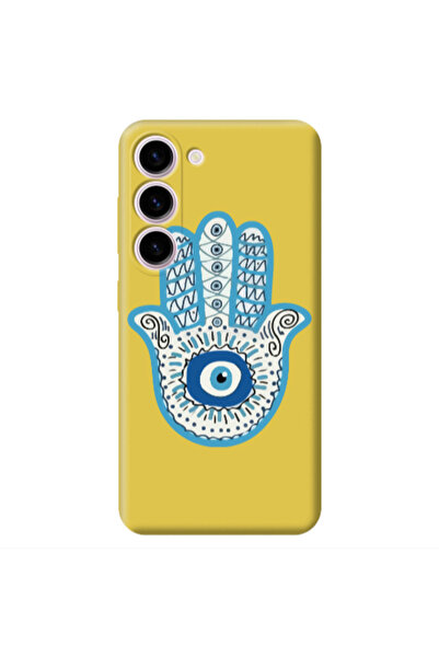 Other Samsung S23 Plus Evil eye bead in hand Yellow Colored Silicone TPU Θήκη